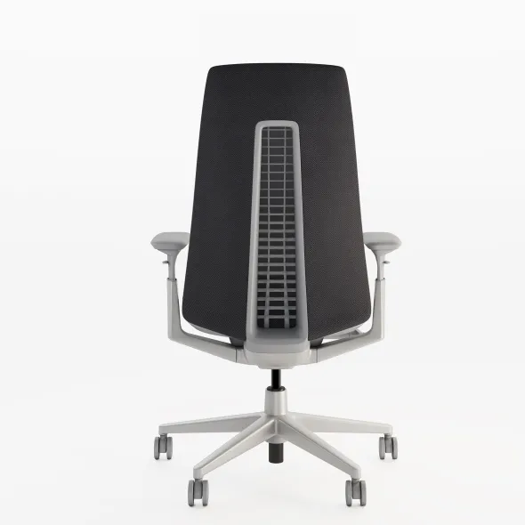Fauteuil de bureau Fern - assise cuir dossier résille