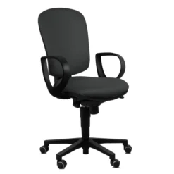 Fauteuil de bureau Jump - textile enduit anthracite - roulette sol dur