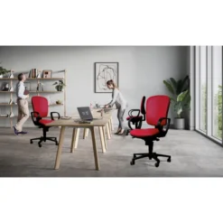 Fauteuil de bureau Jump - tissu noir - roulette sol dur