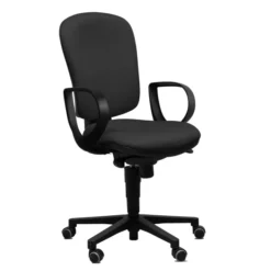 Fauteuil de bureau Jump - tissu noir - roulette sol dur