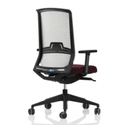 Fauteuil de bureau Keno H - assise tissu - dossier résille - structure et piétement noir