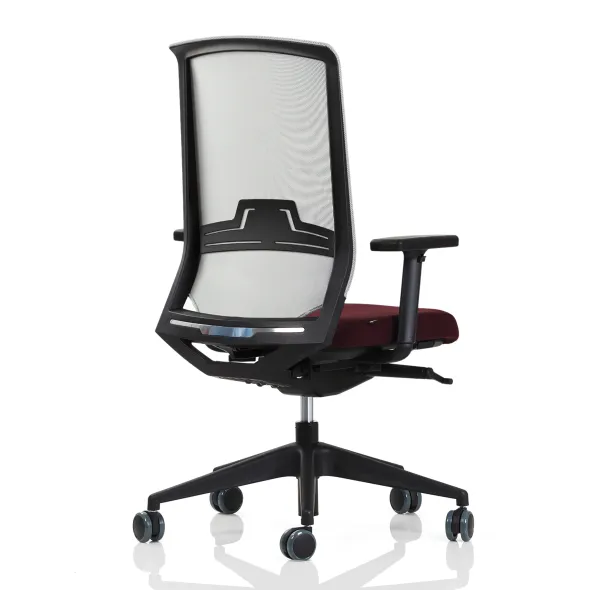 Fauteuil de bureau Keno H - assise tissu - dossier résille - structure et piétement noir