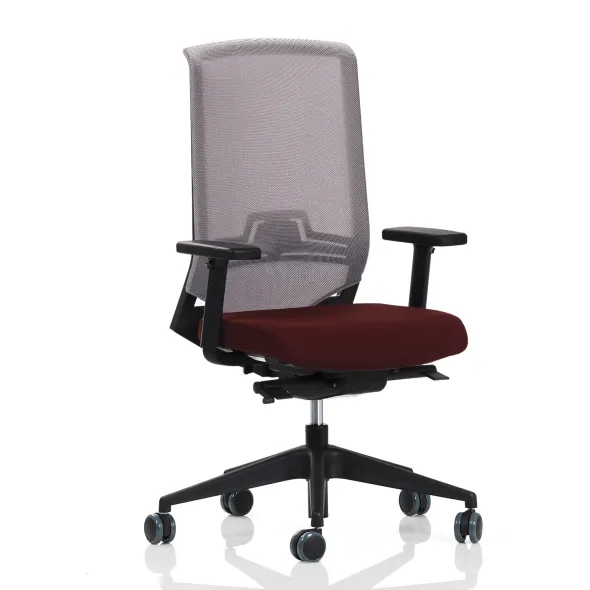 Fauteuil de bureau Keno H - assise tissu - dossier résille - structure et piétement noir