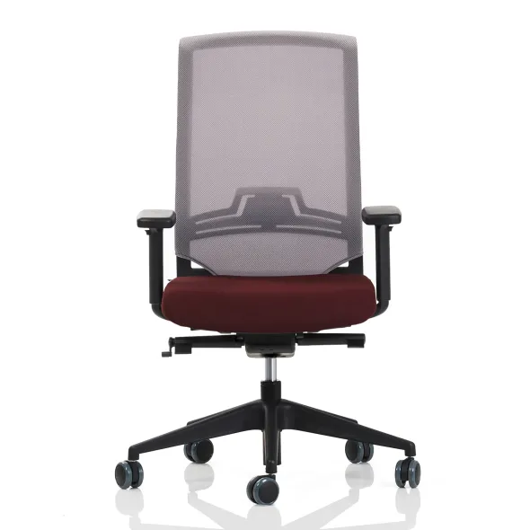 Fauteuil de bureau Keno H - assise tissu - dossier résille - structure et piétement noir