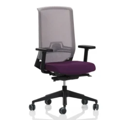 Fauteuil de bureau Keno H - assise tissu - dossier résille - structure et piétement noir