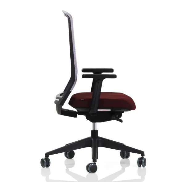 Fauteuil de bureau Keno H - assise tissu - dossier résille - structure et piétement noir