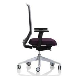 Fauteuil de bureau Keno H - assise tissu - dossier résille - structure noire - piétement gris aluminium