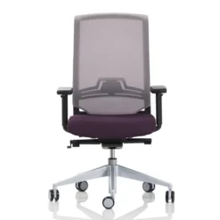 Fauteuil de bureau Keno H - assise tissu - dossier résille - structure noire - piétement gris aluminium