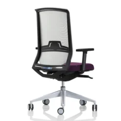 Fauteuil de bureau Keno H - assise tissu - dossier résille - structure noire - piétement gris aluminium