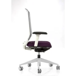 Fauteuil de bureau Keno H - assise tissu - dossier résille - structure et piétement blanc
