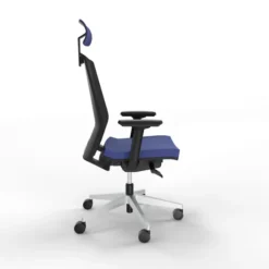Fauteuil de bureau Léandre Manager - assise tissu - dossier résille - appui-tête - translation d'assise