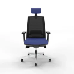 Fauteuil de bureau Léandre Manager - assise tissu - dossier résille - appui-tête - translation d'assise