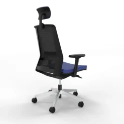 Fauteuil de bureau Léandre Manager - assise tissu - dossier résille - appui-tête - translation d'assise