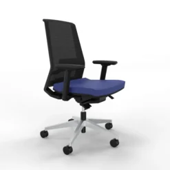 Fauteuil de bureau Léandre Manager - assise tissu - dossier résille - translation d'assise