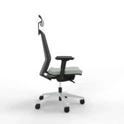 Fauteuil de bureau Léandre Manager - assise cuir - dossier résille - appui-tête - translation d'assise