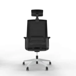 Fauteuil de bureau Léandre Manager - assise cuir - dossier résille - appui-tête - translation d'assise