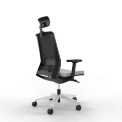 Fauteuil de bureau Léandre Manager - assise cuir - dossier résille - appui-tête - translation d'assise
