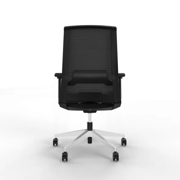 Fauteuilde bureau Léandre Manager - assise cuir - dossier résille - translation d'assise
