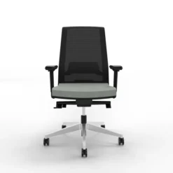 Fauteuilde bureau Léandre Manager - assise cuir - dossier résille - translation d'assise