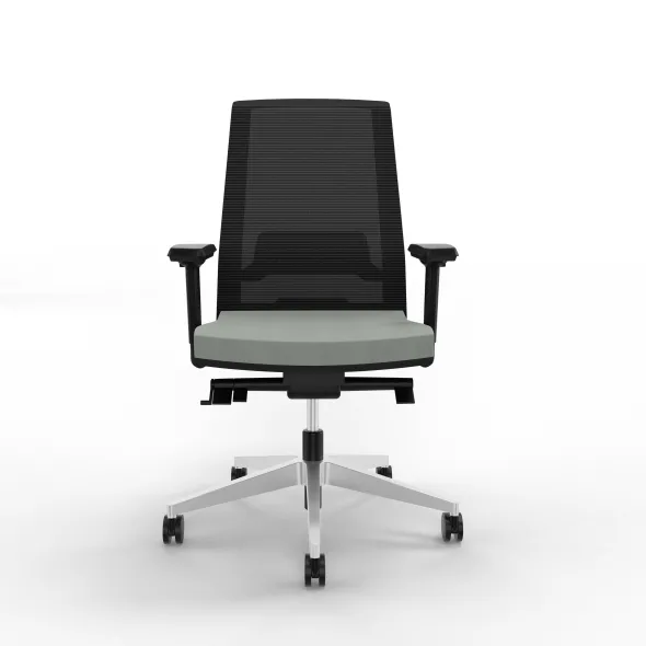 Fauteuilde bureau Léandre Manager - assise cuir - dossier résille - translation d'assise