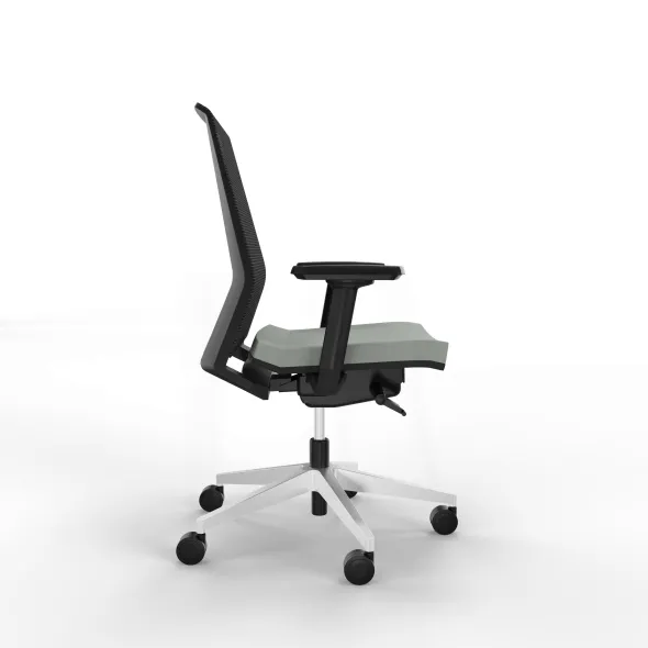 Fauteuilde bureau Léandre Manager - assise cuir - dossier résille - translation d'assise