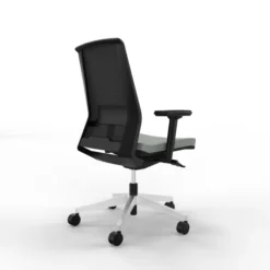 Fauteuilde bureau Léandre Manager - assise cuir - dossier résille - translation d'assise