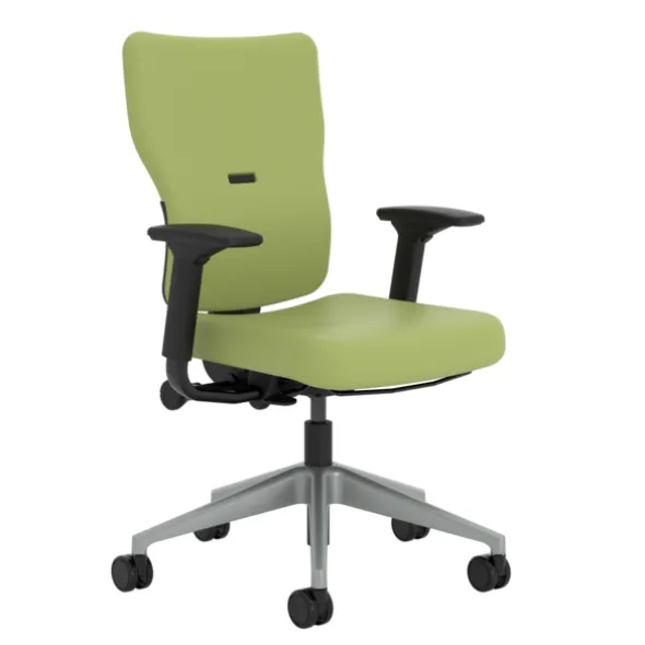 Fauteuil de bureau Let's B - textile enduit - piétement gris