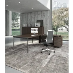Fauteuil de bureau Lira - cuir - accoudoirs fixes chromés - piétement aluminium poli