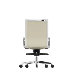 Fauteuil de bureau Lira - cuir - accoudoirs fixes chromés - piétement aluminium poli