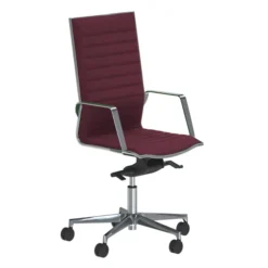 Fauteuil de bureau Lira - tissu - accoudoirs fixes chromés - piétement aluminium poli