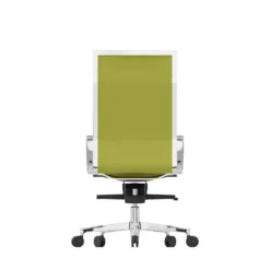 Fauteuil de bureau Lira - tissu - accoudoirs fixes chromés - piétement aluminium poli - haut dossier