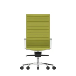 Fauteuil de bureau Lira - tissu - accoudoirs fixes chromés - piétement aluminium poli - haut dossier