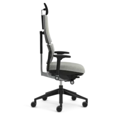 Fauteuil de bureau Please - tissu - piétement époxy - accoudoirs 3D - avec appui-tête