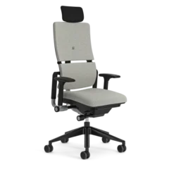 Fauteuil de bureau Please - tissu - piétement époxy - accoudoirs 3D - avec appui-tête