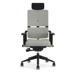 Fauteuil de bureau Please - tissu - piétement époxy - accoudoirs 3D - avec appui-tête