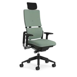 Fauteuil de bureau Please - tissu - piétement époxy - accoudoirs 4D - avec appui-tête