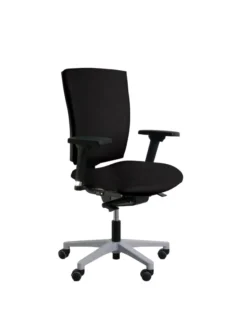 Fauteuil de bureau Reva Plus - textile enduit - piètement gris aluminium