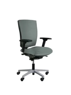 Fauteuil de bureau Reva Plus - textile enduit - piètement gris aluminium