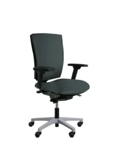 Fauteuil de bureau Reva Plus - textile enduit - piètement gris aluminium