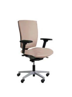 Fauteuil de bureau Reva Plus - textile enduit - piètement gris aluminium