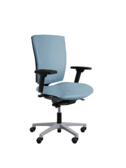 Fauteuil de bureau Reva Plus - textile enduit - piètement gris aluminium