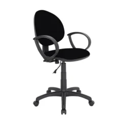 Fauteuil de bureau Saturn II - tissu noir - roulettes sol dur