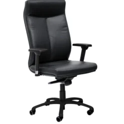 Fauteuil de bureau Sonata - cuir - piétement noir