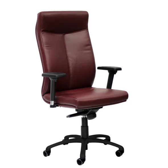 Fauteuil de bureau Sonata - cuir - piétement noir