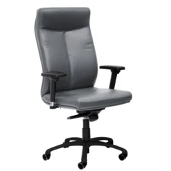 Fauteuil de bureau Sonata - cuir - piétement noir