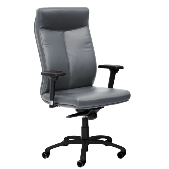 Fauteuil de bureau Sonata - cuir - piétement noir