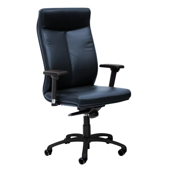 Fauteuil de bureau Sonata - cuir - piétement noir
