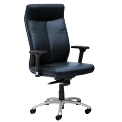 Fauteuil de bureau Sonata - cuir - piétement gris aluminium