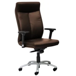 Fauteuil de bureau Sonata - cuir - piétement gris aluminium