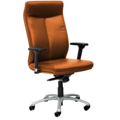 Fauteuil de bureau Sonata - cuir - piétement gris aluminium